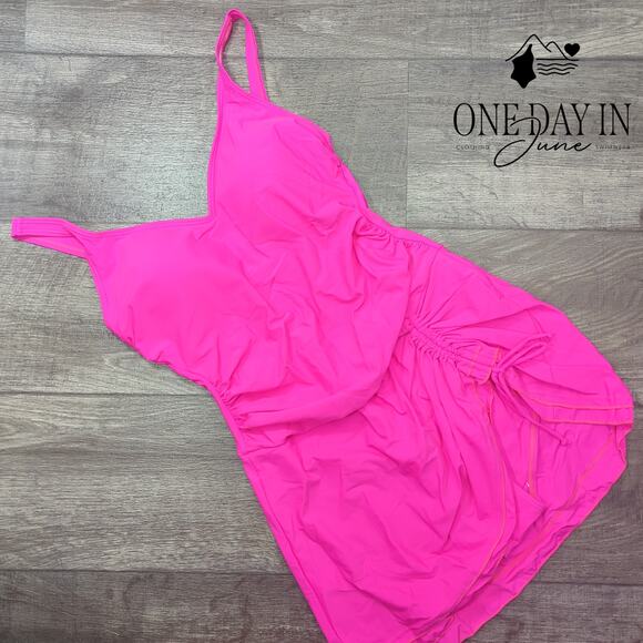 B2Prity Ruched Front One Piece Swimdress Swimsuit Size M - Picture 3 of 8